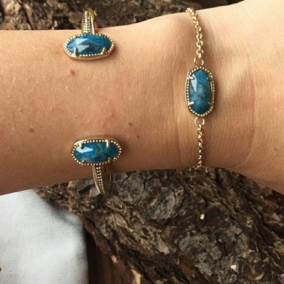 Kendra Scott Elton Gold Cuff Bracelet In APATITE - Picture 2 of 5